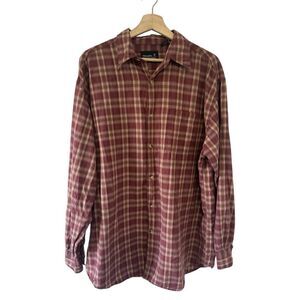 Falcon Bay Burgundy Plaid Button Down Large Men’s cabincore oudoor casual fall